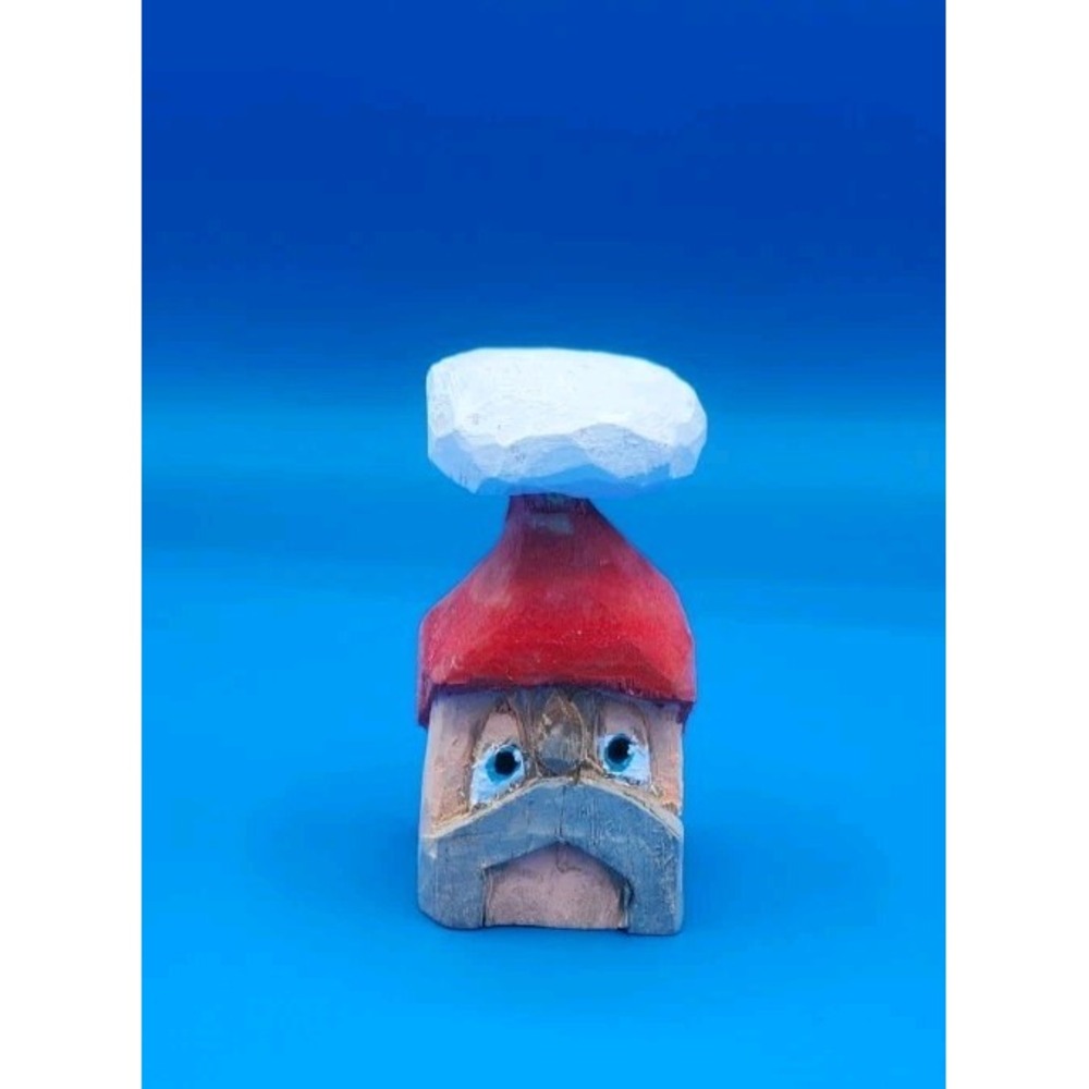 Handcarved New Wooden Santa Head Shelf‎ Santa